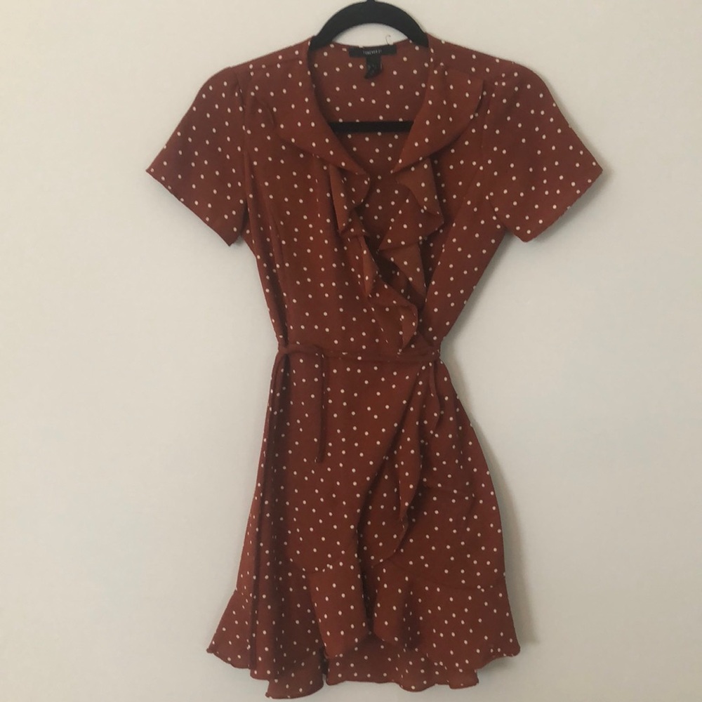 Polka dot tie mini dress